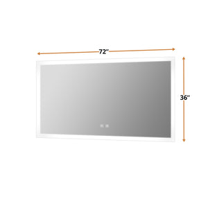 English Elm Aurorium Frameless Led Vanity Mirror with Defogger for Double Bathroom Walls B2731P478353