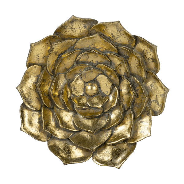 English Elm D10X1.4" Radiant Gold Succulent Wall Plaque - 3D Modern Décor For Stylish Homes & Offices W2078P223120