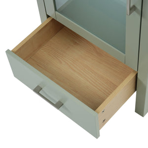 English Elm 20-Inch modern bathroom vanity with ceramic sink, soft-close door and ample storage for small spaces Green WF324691AAF