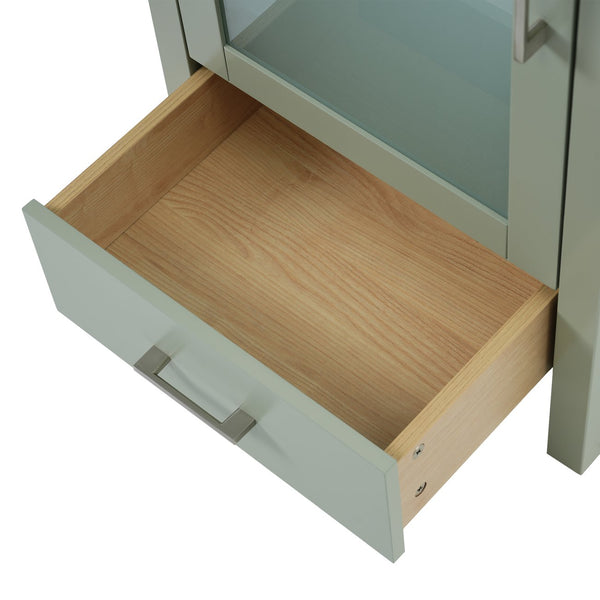 English Elm 20-Inch modern bathroom vanity with ceramic sink, soft-close door and ample storage for small spaces Green WF324691AAF