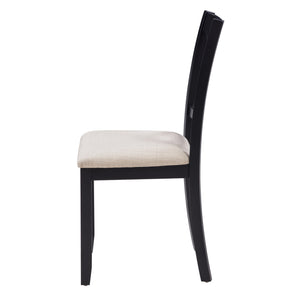 English Elm Dining Chairs Set of 4 Rubberwood Frame Linen Seat Modern Ergonomic Kitchen Side W1998P336527