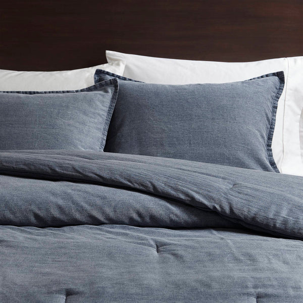 English Elm 3PCS King Comforter Set – Plush Washed Microfiber Comforter & Shams, Hypoallergenic 100% Poly Fill Luxury Blue 23 L x 21 W x 13 H B035P341113