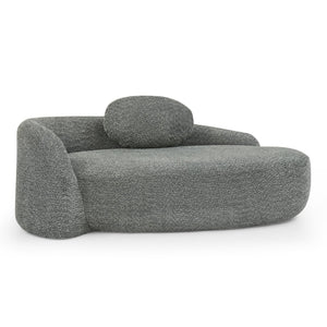 English Elm Modern Oval Bouclé Lounge Chair with Sculpted Armrest for Bedroom or Living Room Dark Gray W487P456131