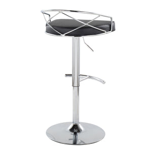 English Elm Adjustable Swivel Barstools Mid-century Modern Walnut and Cream Faux Leather Set of 2 B202S02169