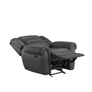 English Elm Wallace & Bay - Gray Gliding Recliner — Slate Gray Fabric Recliner with Smooth Glide, Classic Style, Easy Care Comfort B361P384420