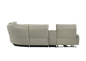 English Elm Jayke Top Grain Leather Match Power Motion Sectional Sofa with 4D Speakers, Lights, Cooler & Chargers B2726S00536