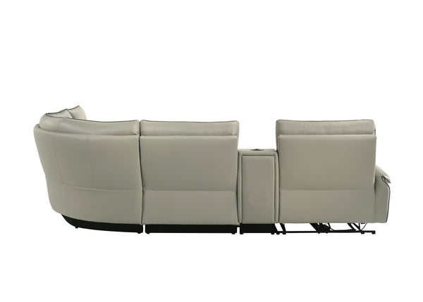 English Elm Jayke Top Grain Leather Match Power Motion Sectional Sofa with 4D Speakers, Lights, Cooler & Chargers B2726S00536
