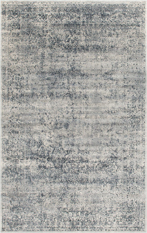 Unique Loom Chateau Jefferson Machine Made Border Rug Blue Gray, Beige/Gray 6' 1" x 9' 0"