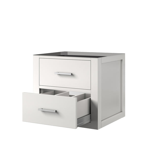 English Elm White Midcentury Wallhung Vanity 20" W x 18" D - Single Sink, Soft-Close Drawer, Fully Assembled B2731P257895