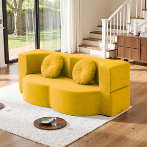 English Elm 2-In-1 Convertible Modular Sofa Bed With Memory Foam - No Assembly, Space-Saving Comfort For Any Room P1 W3653P355635-GIGA