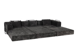 English Elm Compression Convertible Floor Sofa Bed – Versatile Modular Chenille Sofa For Small Spaces & Guests W3723S00015