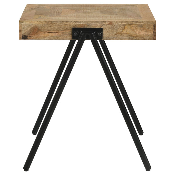 English Elm Avery Natural Mango Wood Side Table With Sleek Iron Legs – Modern Accent For Any Space B062P344947