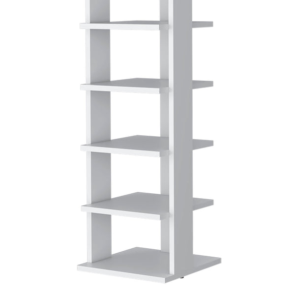 English Elm White 7-Tier Tall Vertical Shoe Rack — Space-Saving 48.7" High White Shelving Unit for Entryway Organizing and Durable Wood-Frame Storage B062P373787