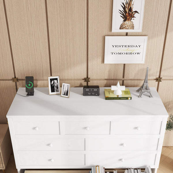 English Elm Murphy Cabinet Queen Bed Solid Pine Frame with Built-in Charging Station for Guest Rooms White W504S00164