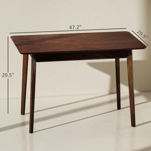English Elm Mid-century Nordic Rubberwood Dining Table Seats Four with Dark Mahogany Finish T3971P428268