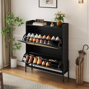 English Elm 2-drawer Rattan Front Shoe Cabinet Slim Entryway Organizer with Walnut Mdf Frame W5221P414214