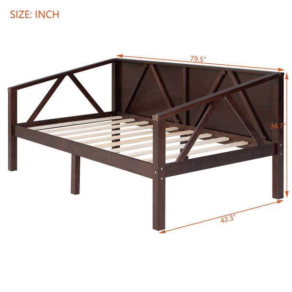 English Elm Twin Daybed Frame Solid Pine Sofa Bed for Guest Room Studio or Teen Bedroom Espresso N708P266719P