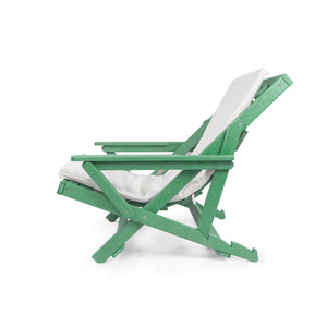 English Elm Pinecrest Outdoor Folding Lounge Chair Recycled Hdpe Reclining Patio Seat with Cushion Green B2745P409692