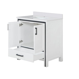 English Elm White Bath Vanity 30" W X 22" D With Durable Quartz Top, Soft-Close Storage & Modern Design Features B2731P260585-GIGA