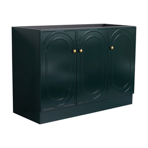 English Elm 48" Modern Freestanding Bathroom Vanity with Integrated Basin, Adjustable Shelf & 3 Metal Handles Dark Green W999P241075