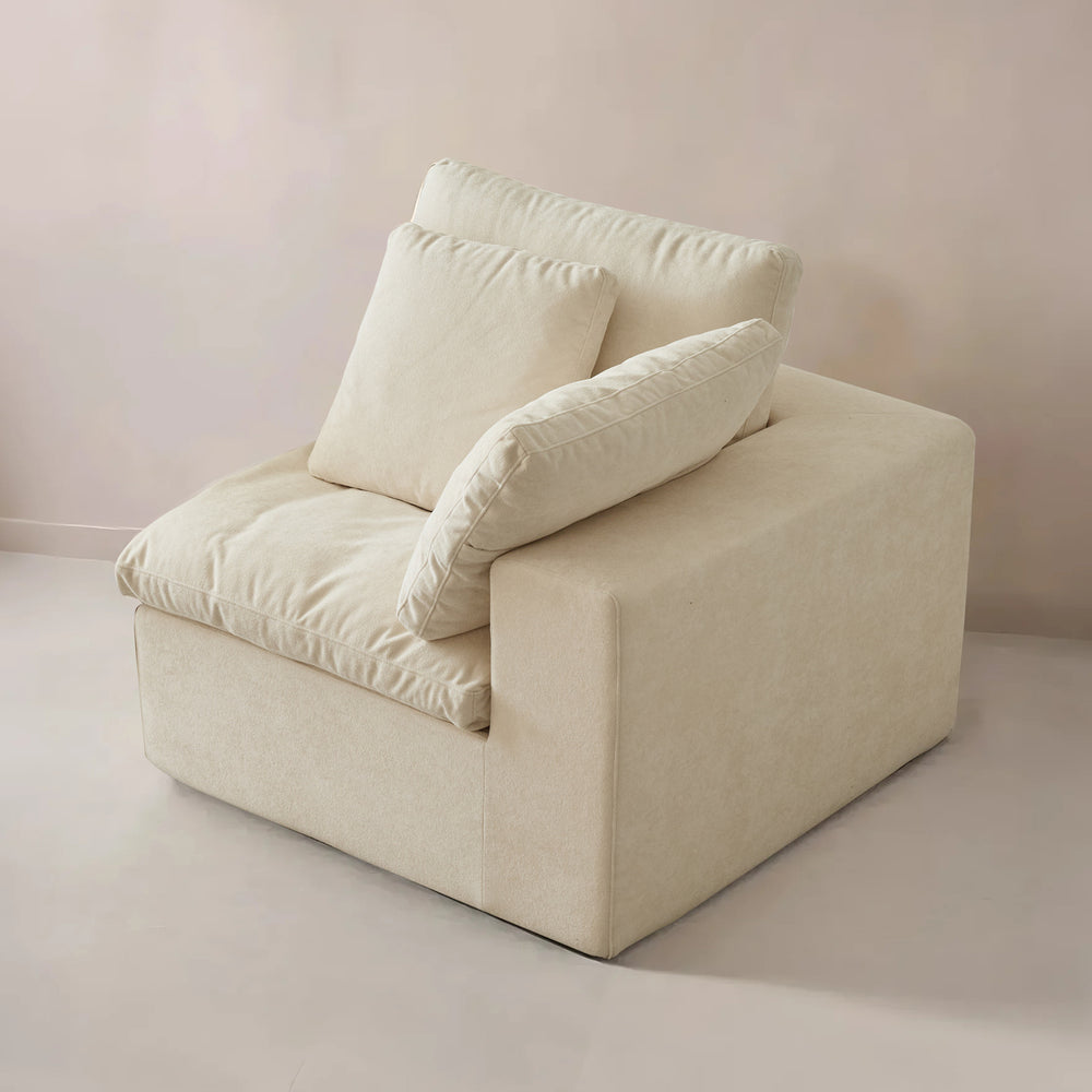 English Elm H-022-left Sherpa Modular Sectional Armrest with High-density Foam for Living Rooms W3622P346267