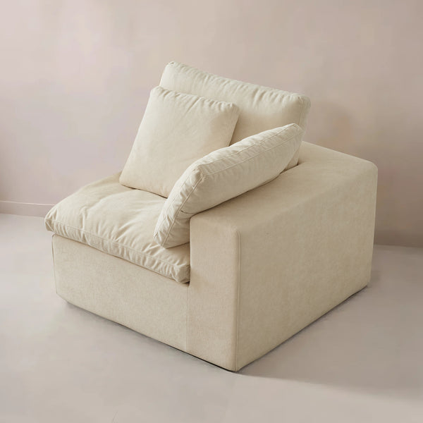 English Elm H-022-left Sherpa Modular Sectional Armrest with High-density Foam for Living Rooms W3622P346267