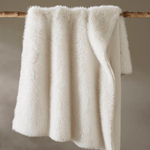 JLA Home Harbor House - Faux Botswana-Inspired Fur Throw Blanket — Sustainable, OEKO-TEX & GRS Certified Plush Luxury Draping Comfort Polar Bear HHD50-1913