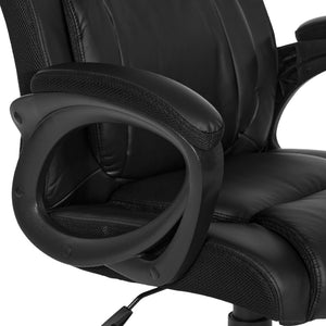 OSP Home Furnishings Faux Leather Executive Office Chair with Lumbar Support and Pneumatic Height Adjustment FL13785-U6