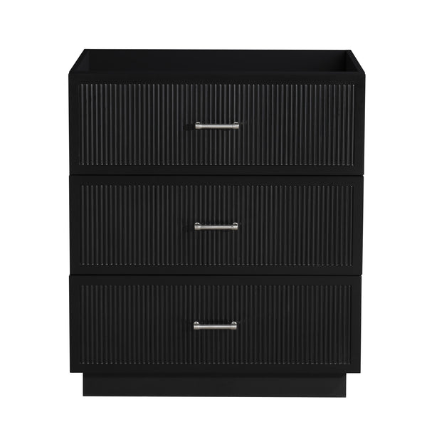 English Elm HK2305-30-WH 24" Floating Bathroom Vanity with Wall-Mount Design, Space-Saving Modern Sink Cabinet Black W1550P168215