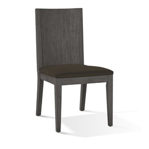 English Elm Axel Solid Mahogany Panel Back Dining Chair Set with Gray Padded Seat for Two B056P412604