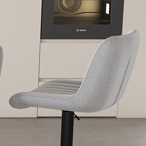 English Elm Swivel Modern Adjustable Bar Stools with 360° Rotation, Ergonomic Backrest, Soft Knit Seats Grey W2699P360245