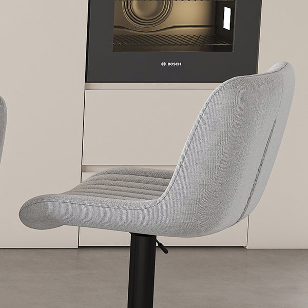 English Elm Swivel Modern Adjustable Bar Stools with 360° Rotation, Ergonomic Backrest, Soft Knit Seats Grey W2699P360245