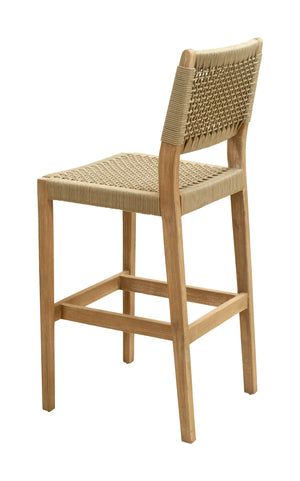 Zuo Modern Corde Barstool In Natural - Stylish 100% Olefin Fabric & Acacia Wood For Modern Spaces & Decor Beige Solid Acacia Wood,100% Polyethylene 704102-zuo-modern