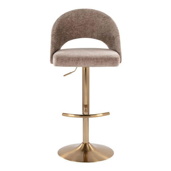 English Elm Adjustable Velvet Swivel Barstools with Chrome Base for Kitchen or Home Bar Set of 2 B202S01998
