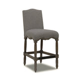 English Elm Odette 26.5" Farmhouse Upholstered Counter Height Bar Stool, Heathered Grey Linen