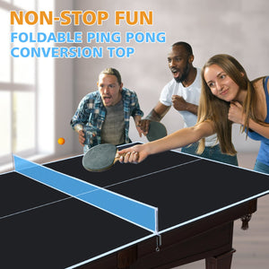 English Elm 8.5ft Regulation Ping Pong Conversion Top Foldable Mdf Surface for Game Rooms Black W1408P401726