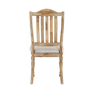 English Elm Traditional Weatherford Farmhouse Chairs Set of 2, Wheat Acacia Veneer Vertical Slat-Back Side Chairs with Textured Upholstery B011P239563