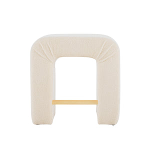 English Elm Christopher Knight Home® - 24''Boucle Modern Inverted U-Shape Stool Set of 2 — Cream Bouclé Upholstery, Rubberwood Legs, 24" Seat N780P187017C