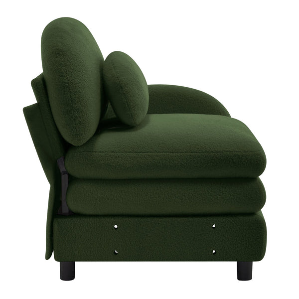English Elm Vitoria Curved Sectional Sofa Plush Teddy Fleece Modular Living Room Lounge Piece W5656P454369