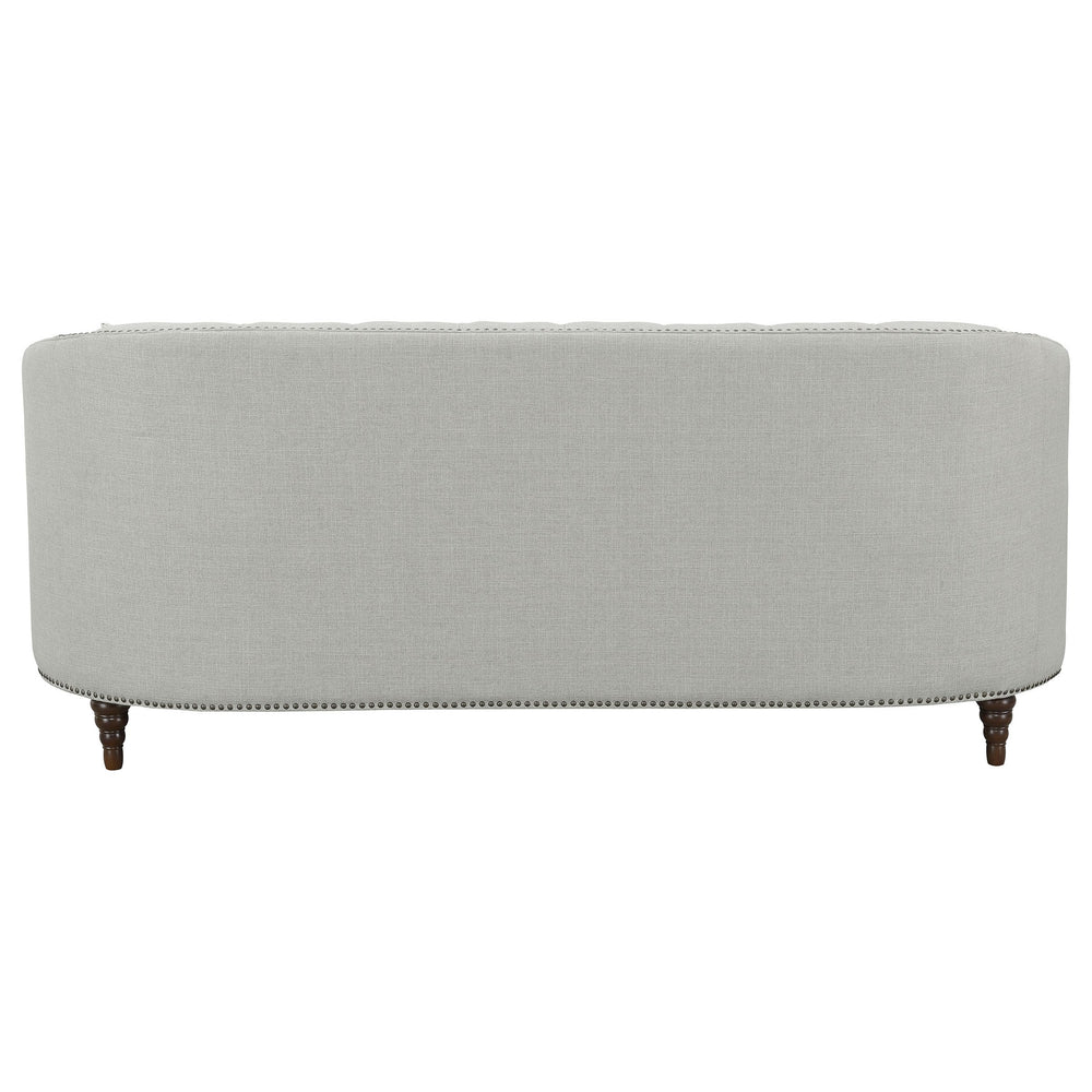 English Elm Veronica Elegant Grey Tufted Sofa with Curved U-Back, Nailhead Trim, Romantic Sloped Arms (85") B062P357813