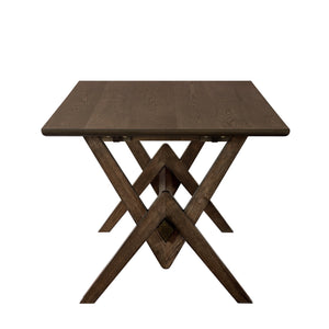 English Elm Christopher Knight Home® - 63" Double V Dining Table with Solid Wood Base, Farmhouse Rustic Grain, Seats 6, Durable Dovetail Craftsmanship Walnut N771P330587T