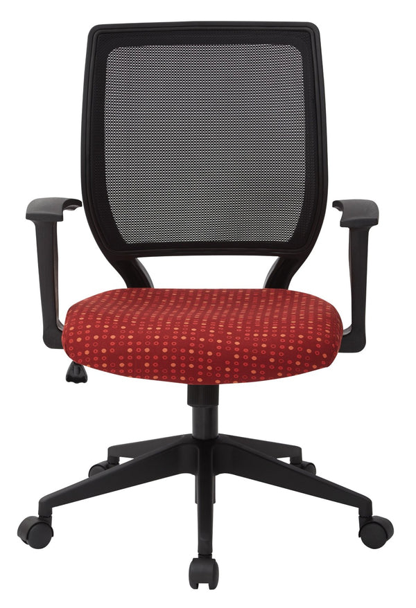 OSP Home Furnishings Screen Back Mesh Task Chair with Lumbar Support and T Arms for Home Office Use Ruby EM51022N-K114
