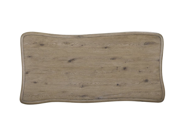 English Elm English Knotty Oak Veneer Double Pedestal Dining Table Seats Eight with Natural Grain B2699S00117