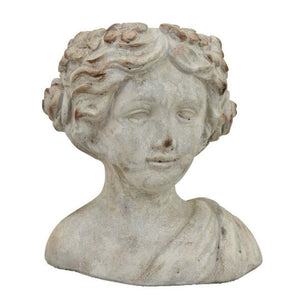 English Elm Accent Terracotta Female Bust Planter Italian Classical Sculpture for Shelf or Patio B056P412618
