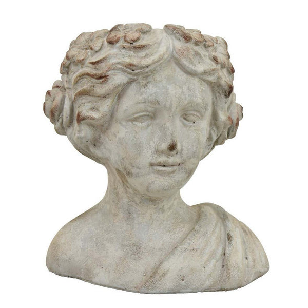 English Elm Accent Terracotta Female Bust Planter Italian Classical Sculpture for Shelf or Patio B056P412618