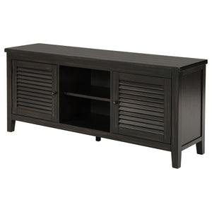 English Elm Sutter Mission Style Louvered Door Tv Stand Rustic Pine Console for Living Room B062P441044
