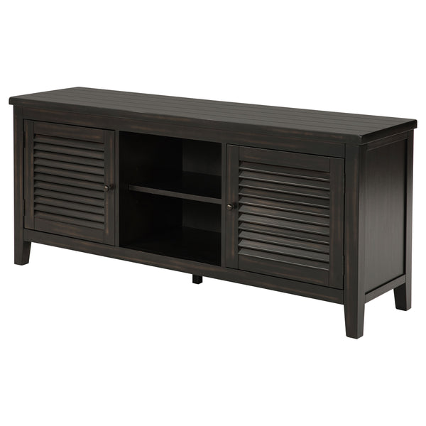 English Elm Sutter Mission Style Louvered Door Tv Stand Rustic Pine Console for Living Room B062P441044