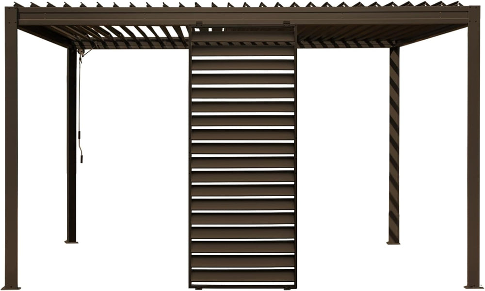 English Elm Outdoor Aluminum Louvered Pergola Screen Panel for Patio Privacy and Wind Protection W1859P446171