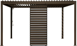 English Elm Outdoor Aluminum Louvered Pergola Screen Panel for Patio Privacy and Wind Protection W1859P446171