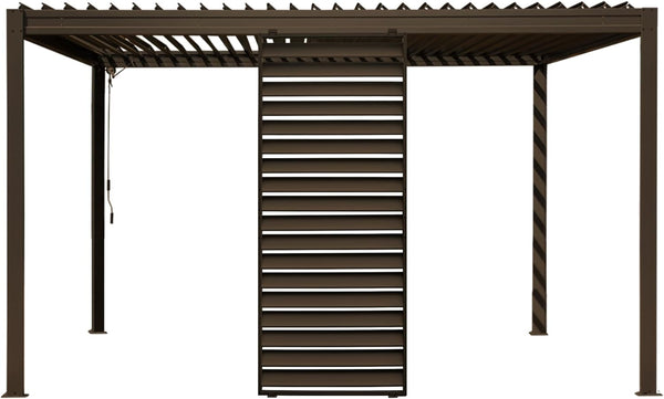 English Elm Outdoor Aluminum Louvered Pergola Screen Panel for Patio Privacy and Wind Protection W1859P446171